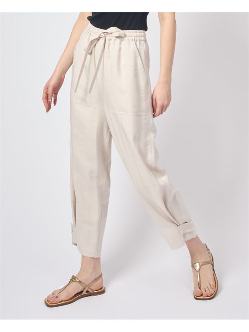 Manila Grace women's trousers with drawstring MANILA GRACE | P230GUMA332